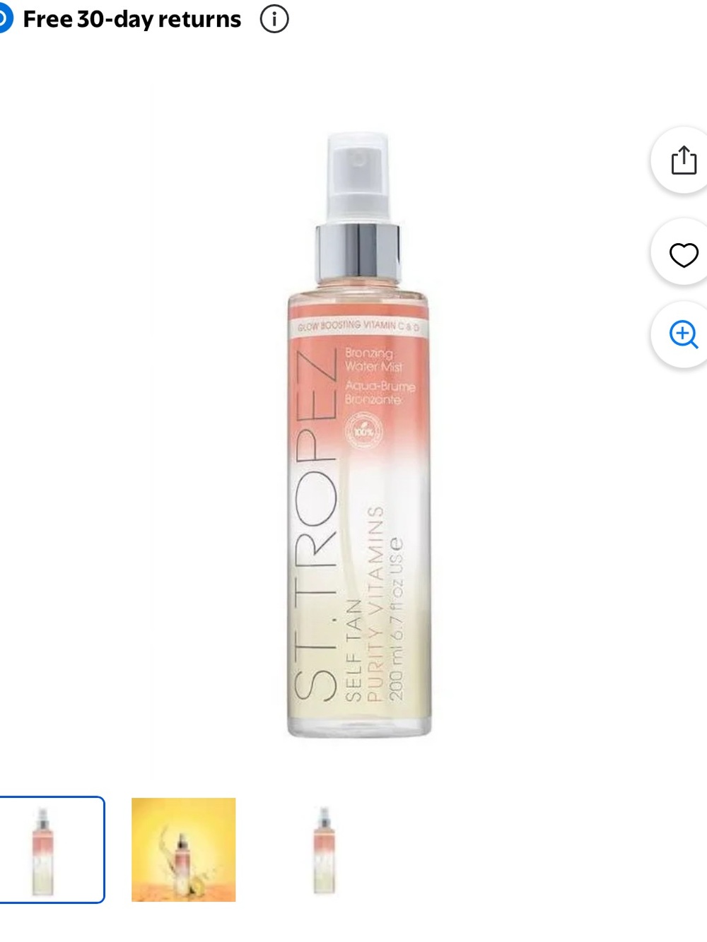 St. Tropez Self Tan Bronzing Water Mist - Peach and Cream